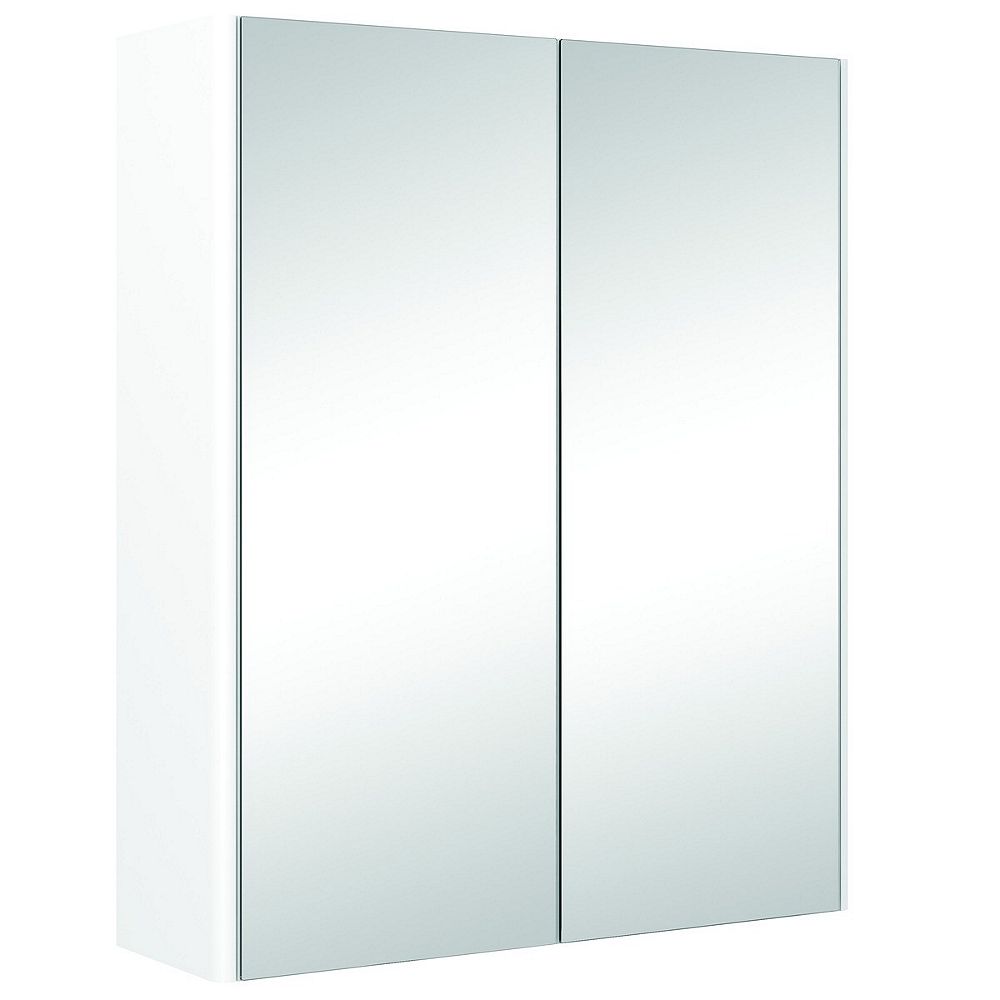 Wickes Bathroom Semi Frameless Double Mirror Cabinet White 500mm