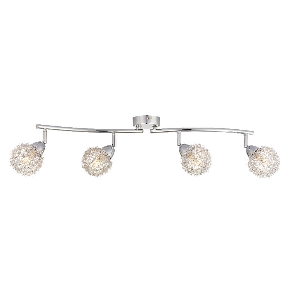 Wickes Totas Led 4 Bar Spotlight Brushed Polished Chrome