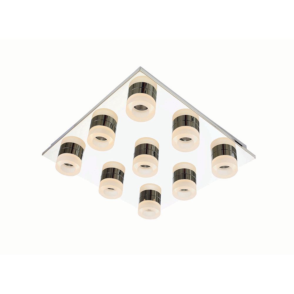 Spa Rhea 9 Light Bathroom Led Flush Ceiling Light Chrome