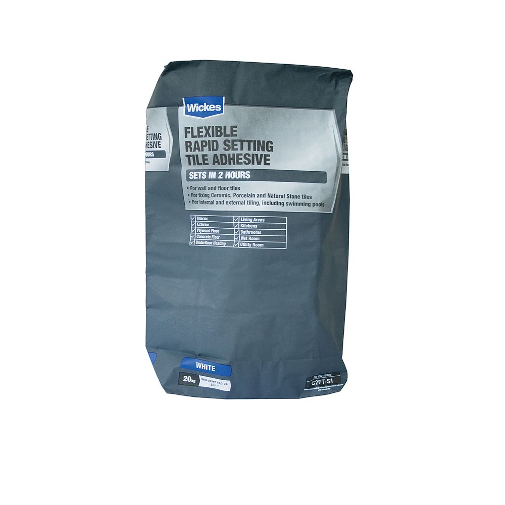 Wickes Flexible Rapid Set Tile Adhesive 20kg