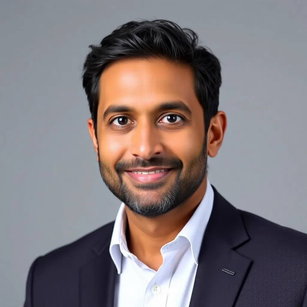 Portrait photo of Dr Sanjay Gupta in grey background