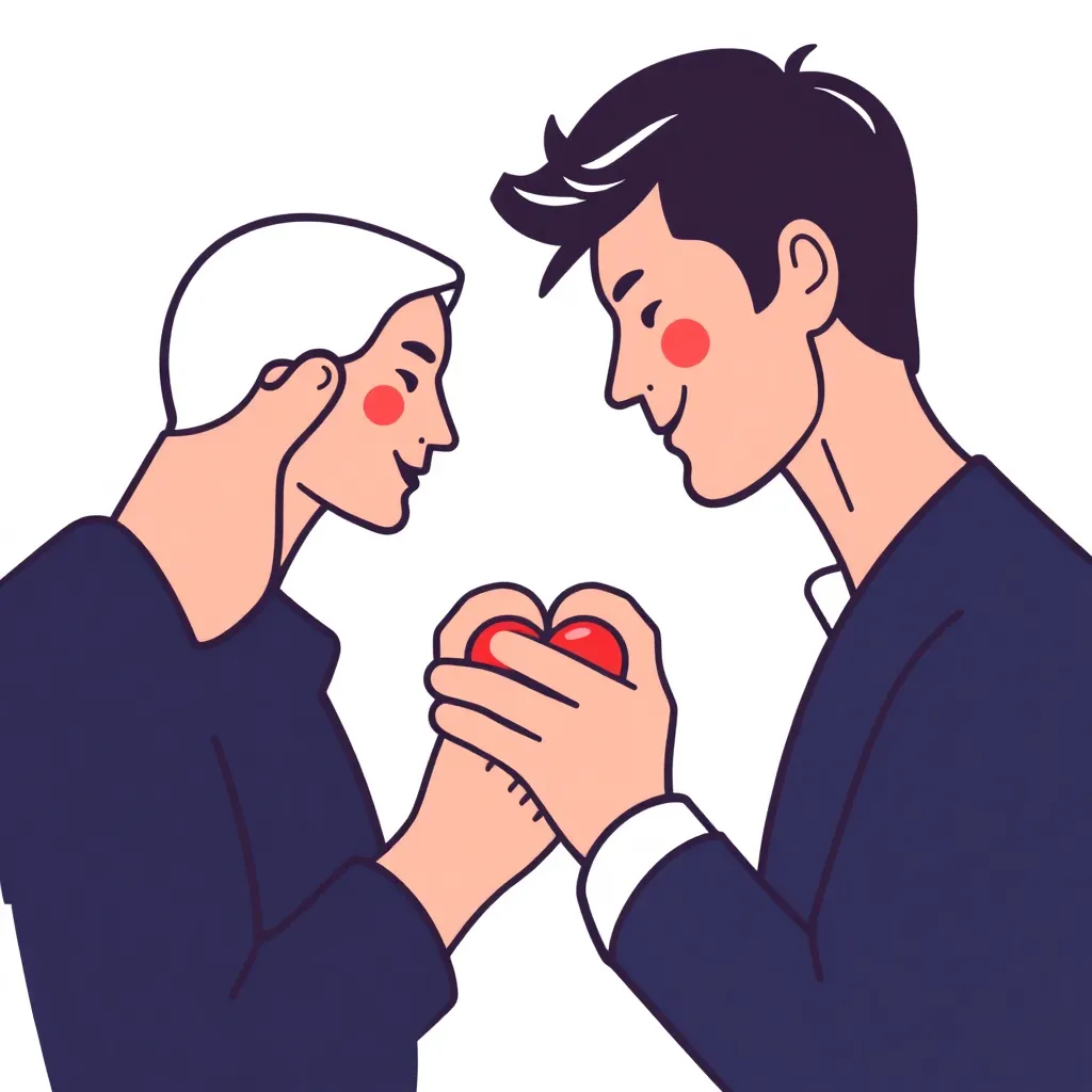 Icono de compromiso con un corazón y un apretón de manos