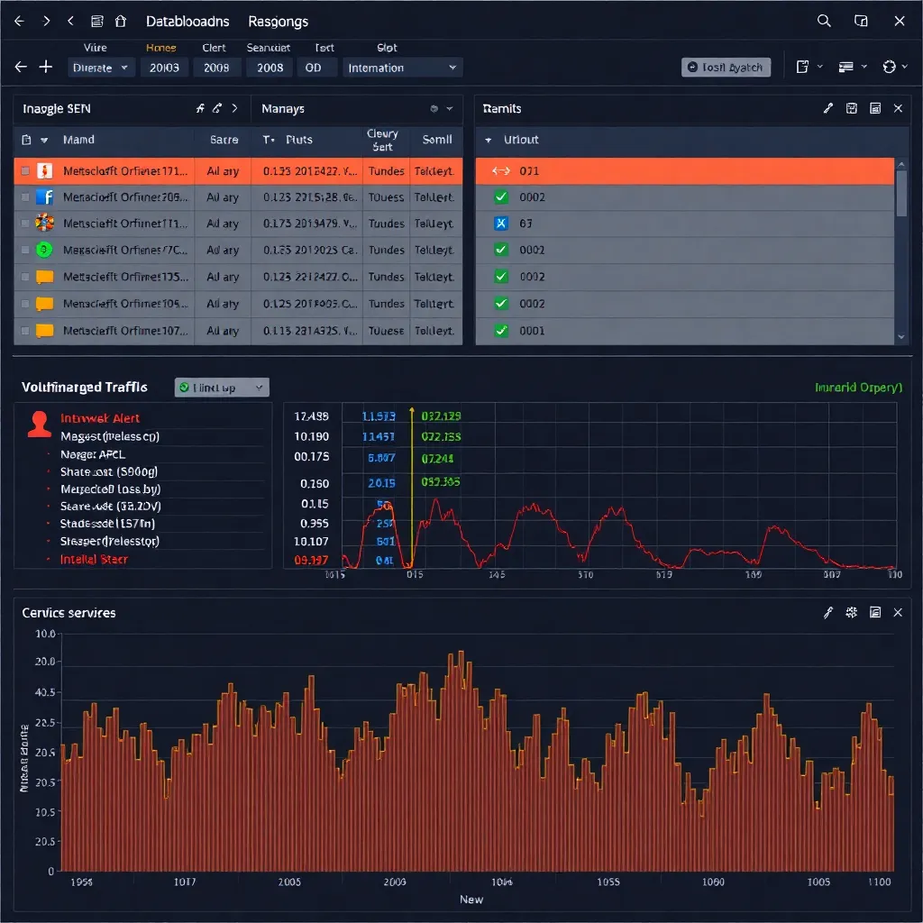 Screenshot of a Network Intrusion Detection System dashboard showing alerts and network traffic graphs