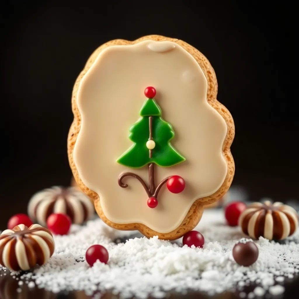 Decorative cookie image in footer center right