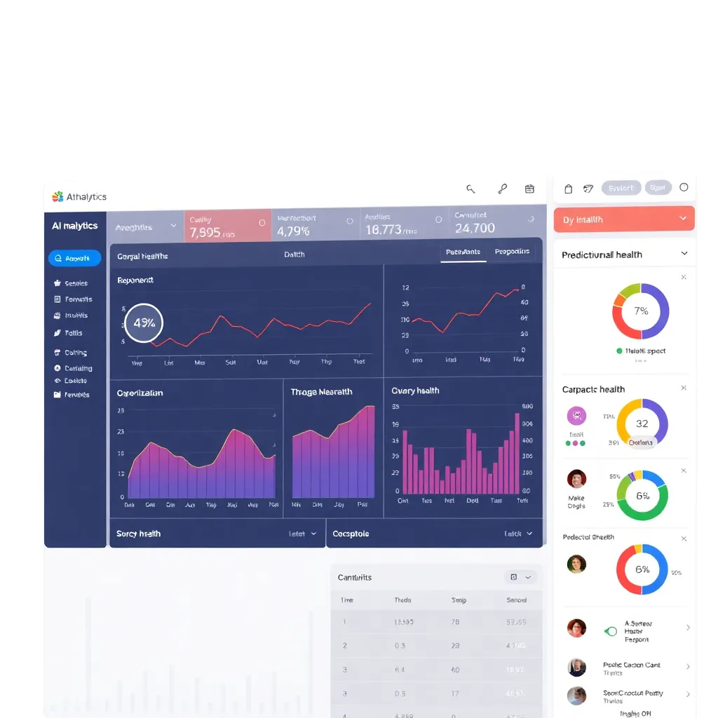 Screenshot of AI analytics screen with graphs and predictive health insights