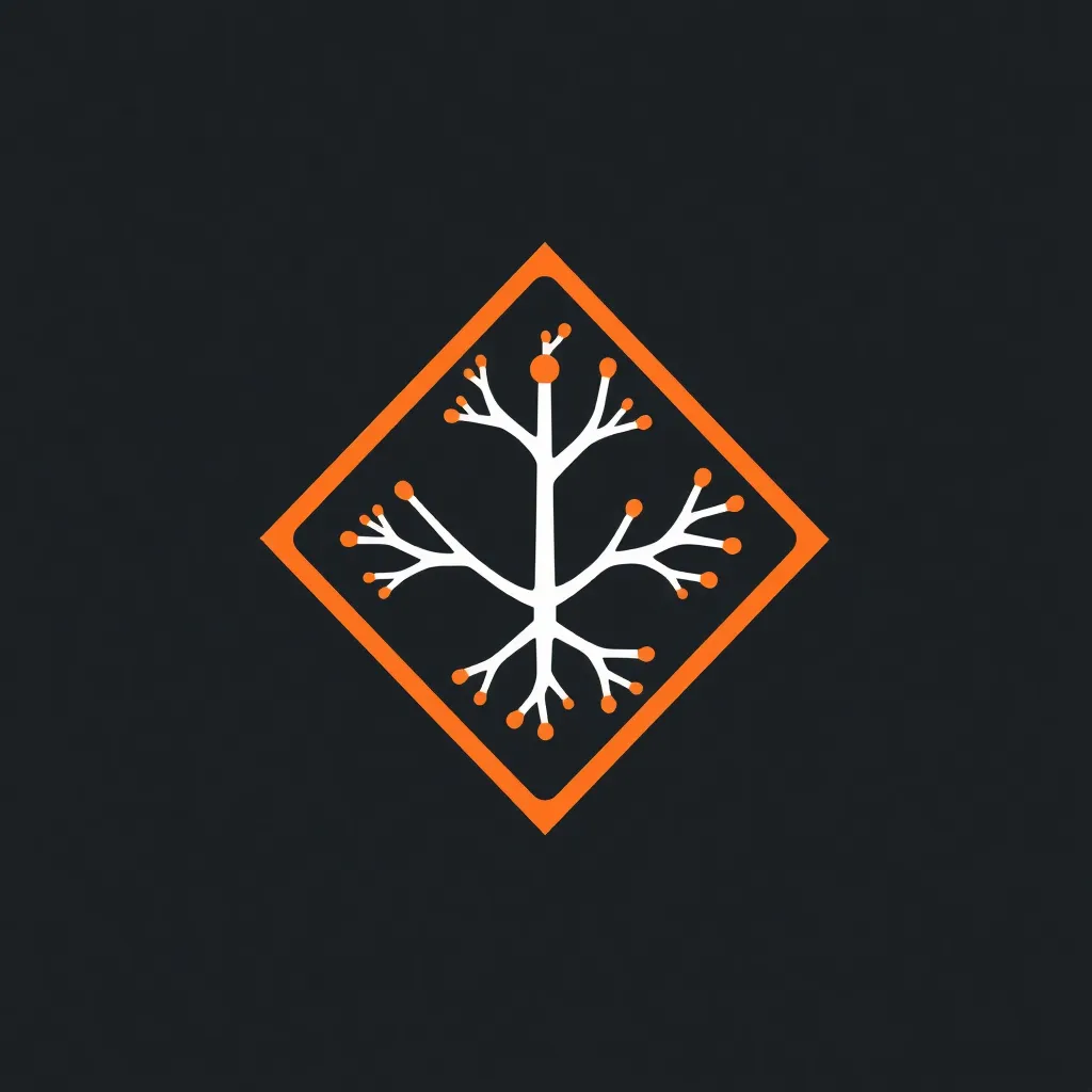 Git logo, orange diamond with white branching lines