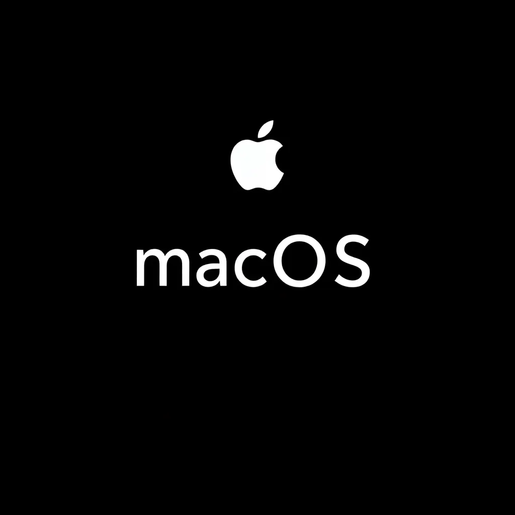 macOS logo white on black background