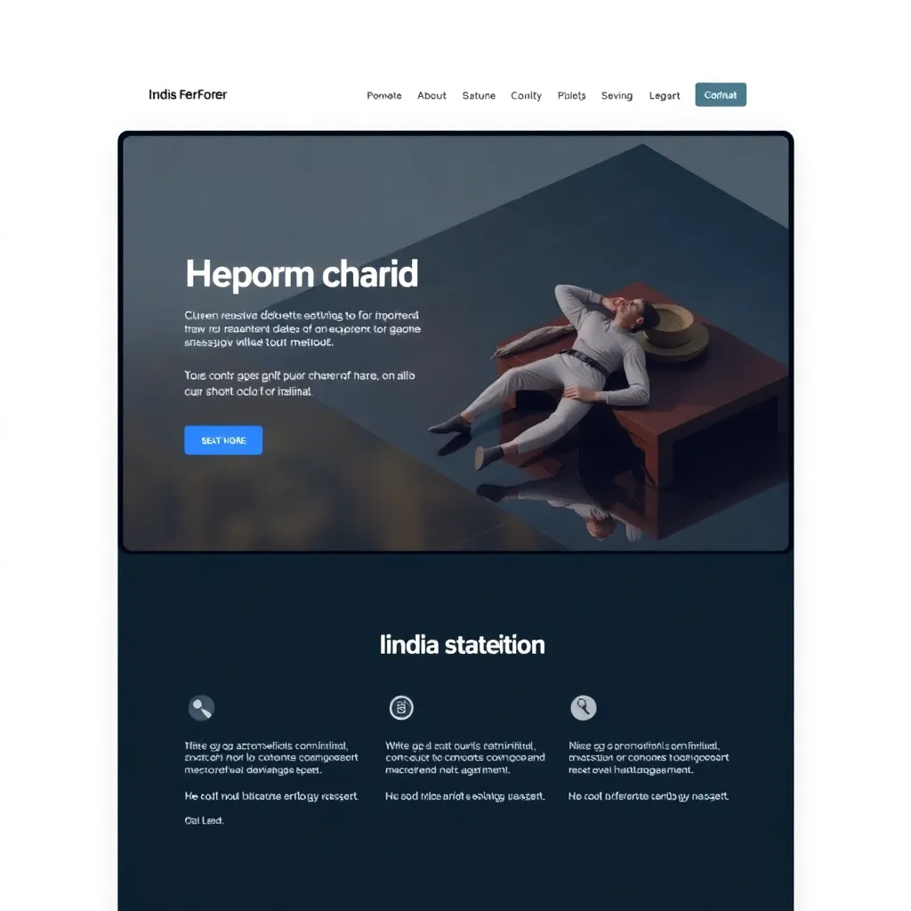 Screenshot of a corporate website with clean design and CMS integration, showing homepage with hero and services