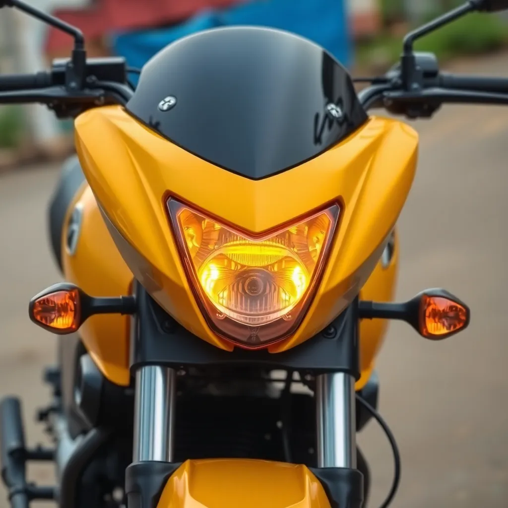 Gambar tayar motor berwarna hitam dan kuning emas