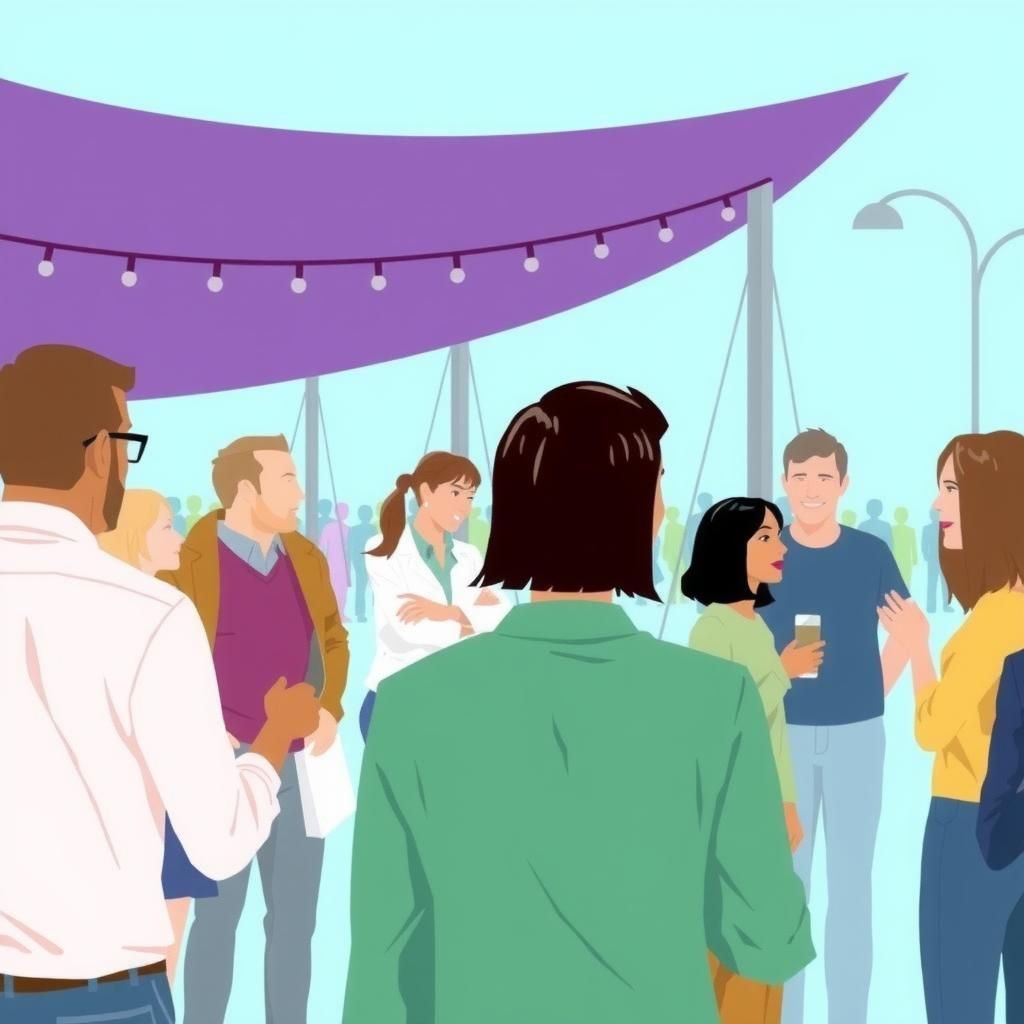 Illustration of people socializing