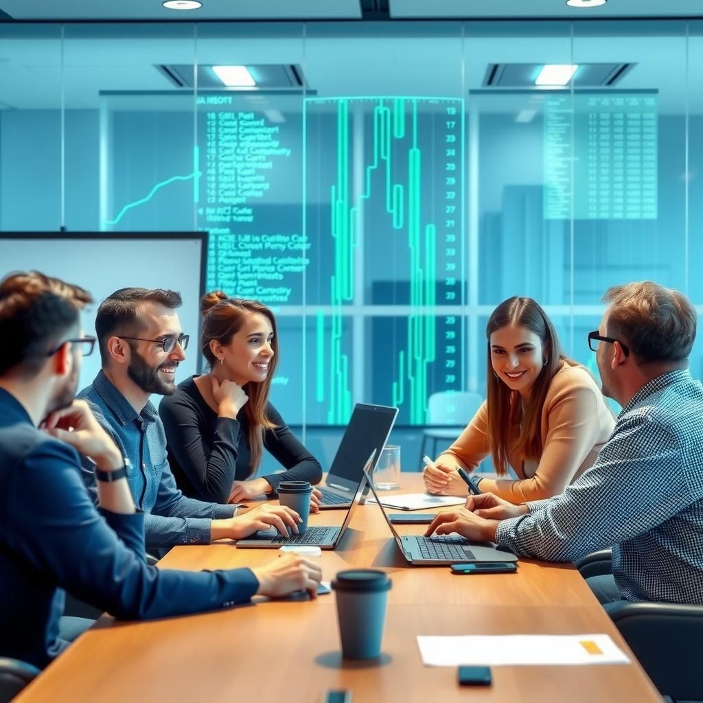 A team of cybersecurity professionals in a meeting