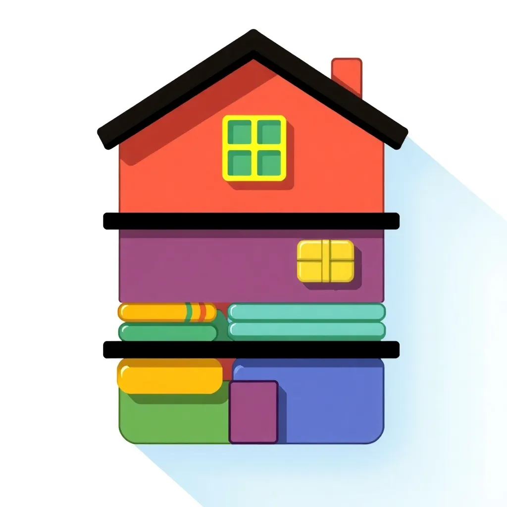 Icon showing a house with floors stacked