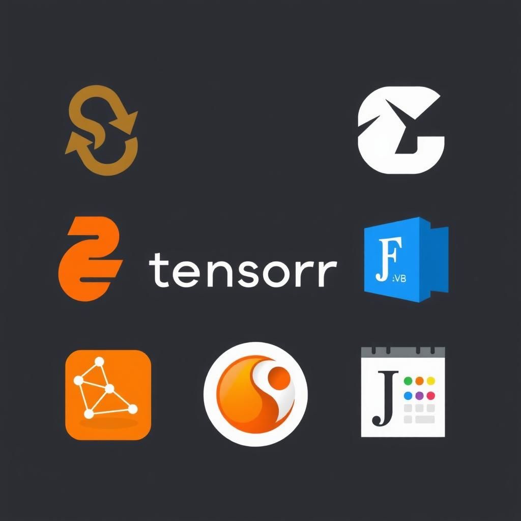 Logos of essential tools for machine learning: Scikit-learn, TensorFlow, and Jupyter Notebooks
