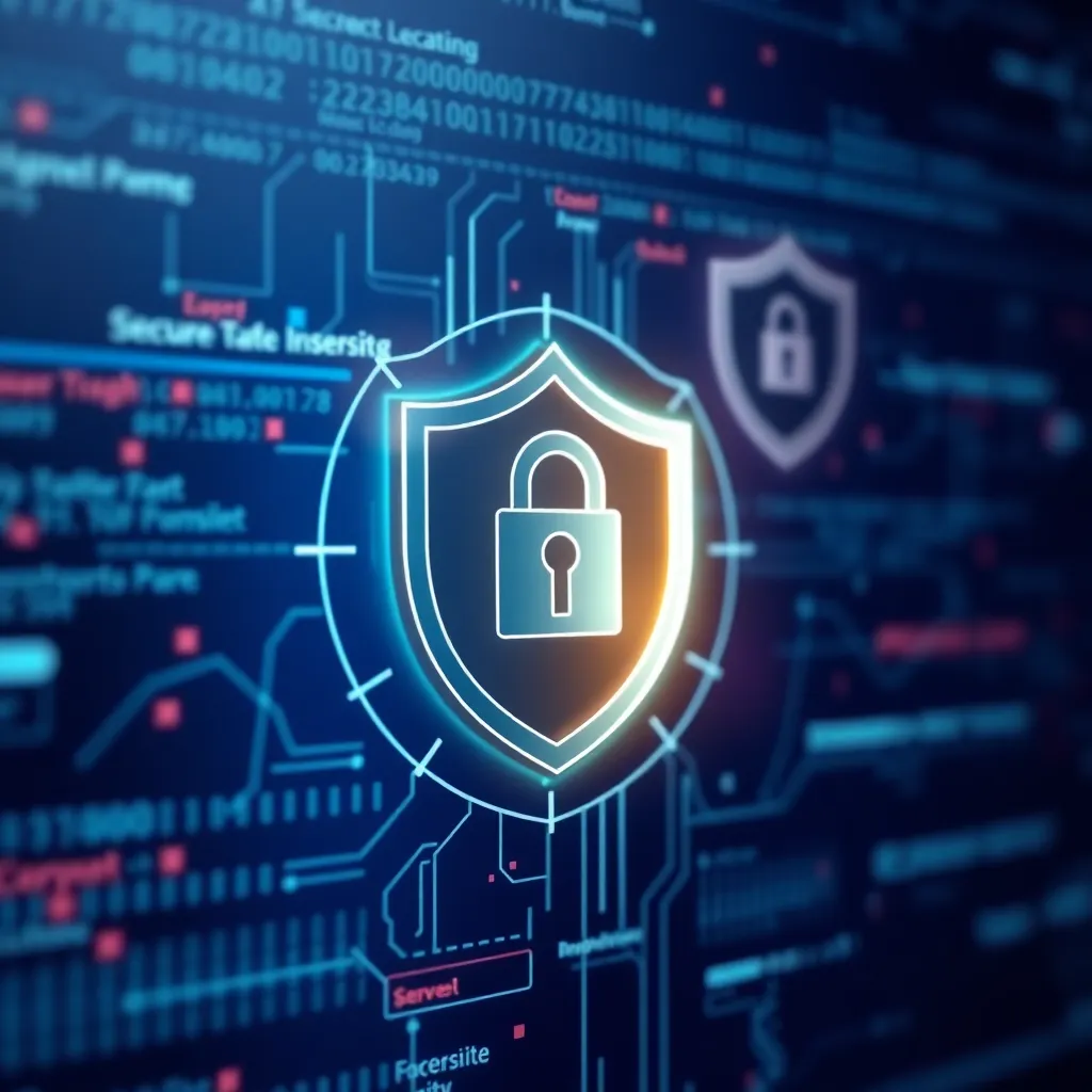 Secure online gaming concept with encryption lock icon and shield symbol on digital background