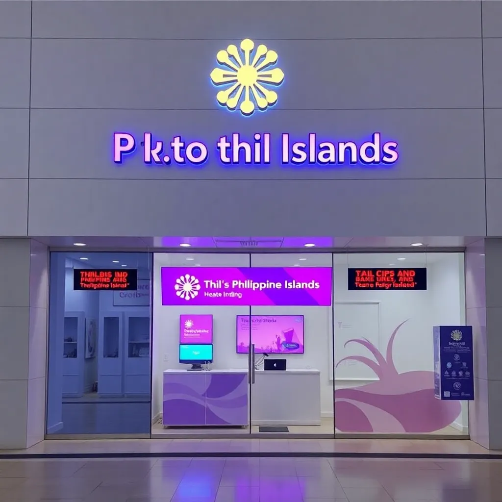 Modern Bank of the Philippine Islands branch with purple branding and digital displays