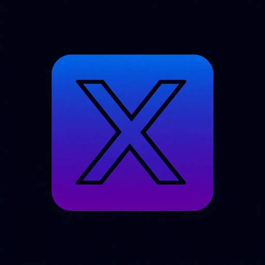XWorm Crypter logo, stylized letters XC in blue-purple gradient square