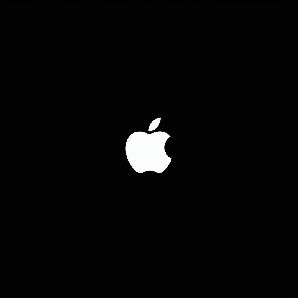 iOS logo white on black background