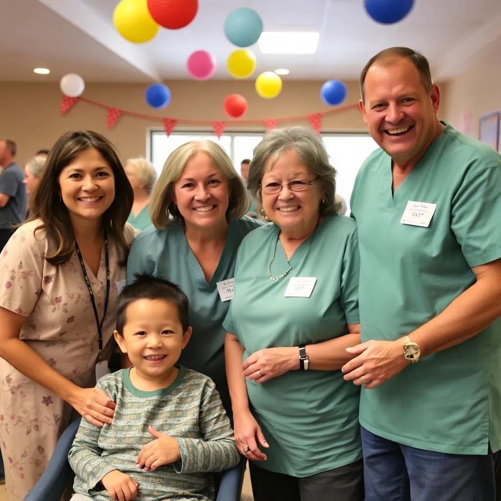 Community celebration with caregivers and families