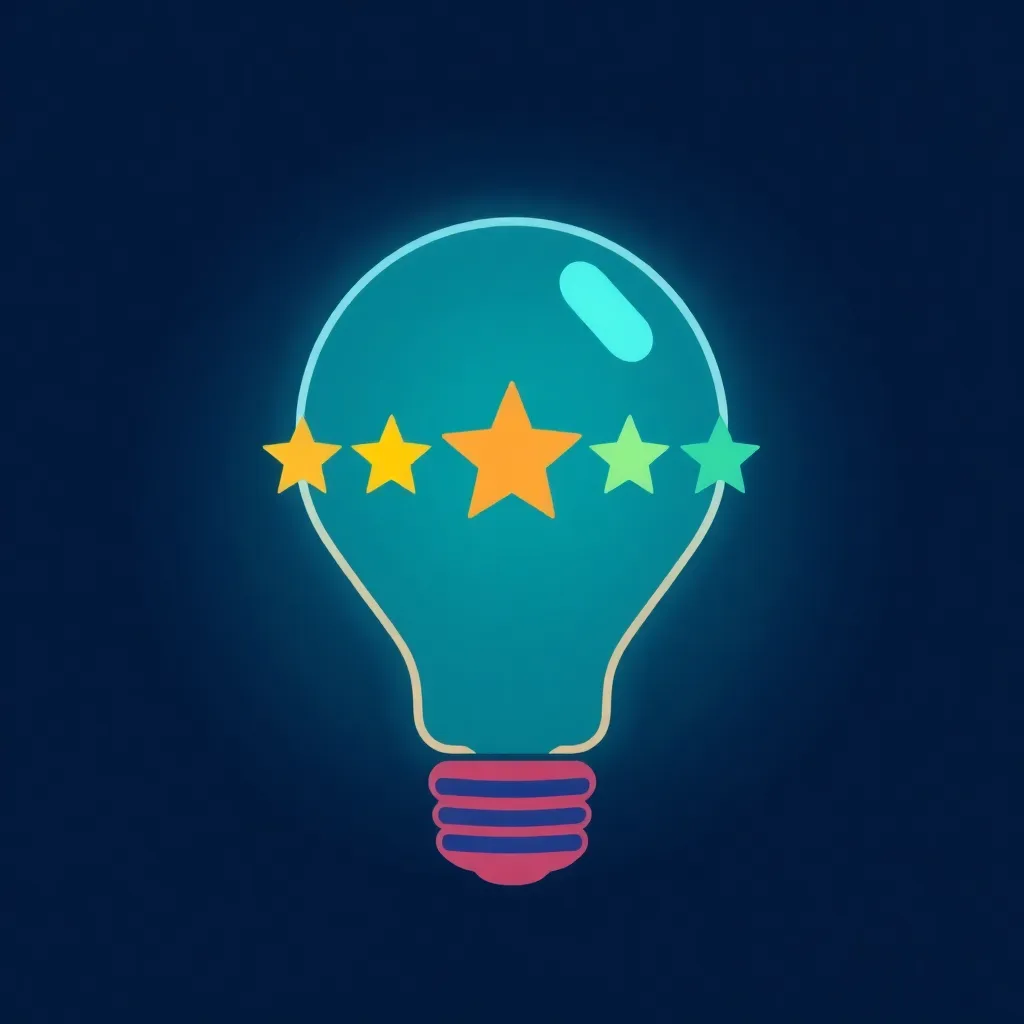 Lightbulb icon representing 5 star rating