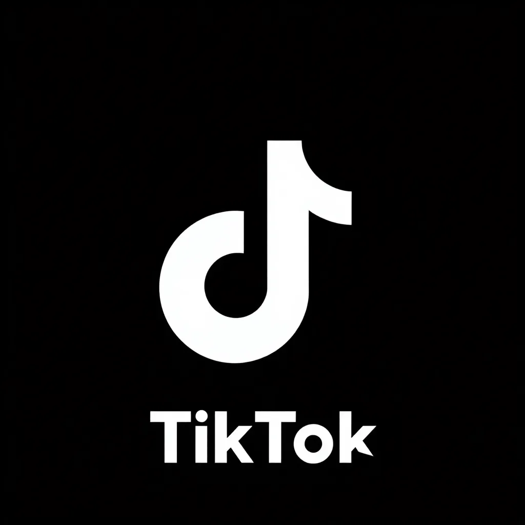 TikTok logo black and white icon