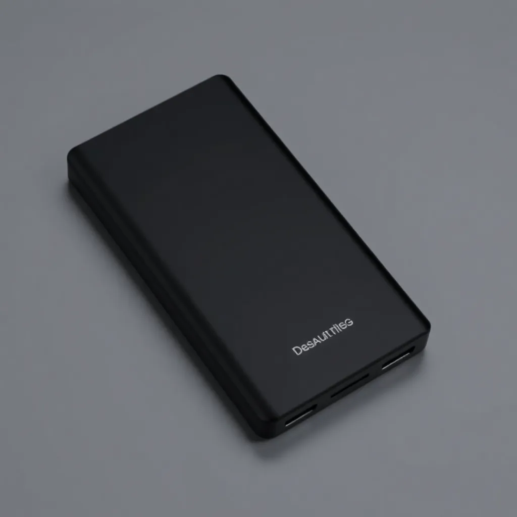 Corporate branded power banks in black with company logos