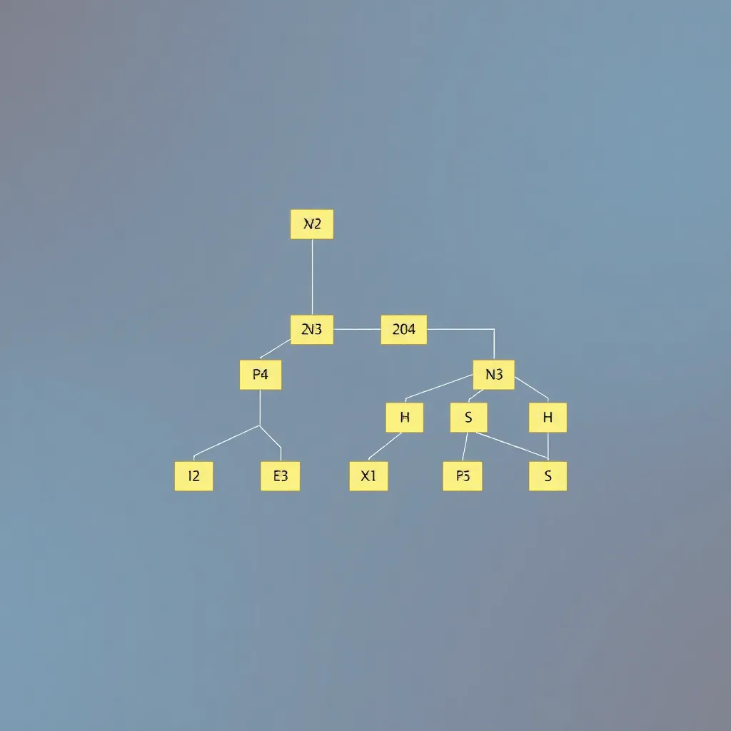 Illustration of a binary tree with nodes and branches