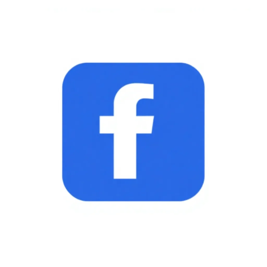 Facebook icon blue square with white text FB
