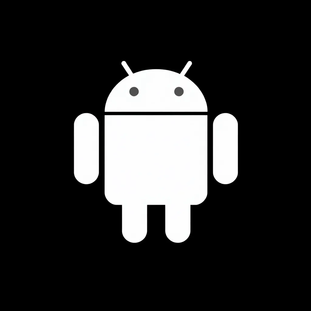 Android logo white on black background