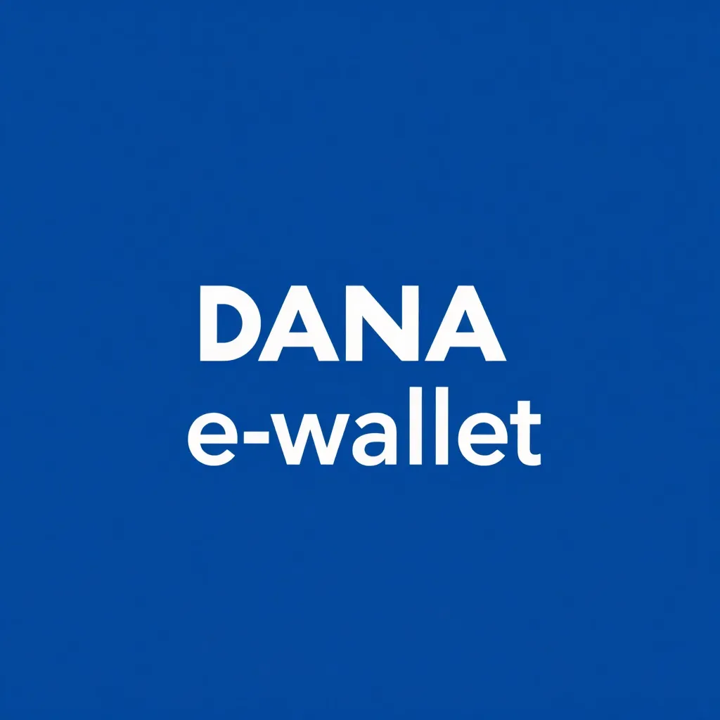 Logo Dana e-wallet with blue background and white text DANA