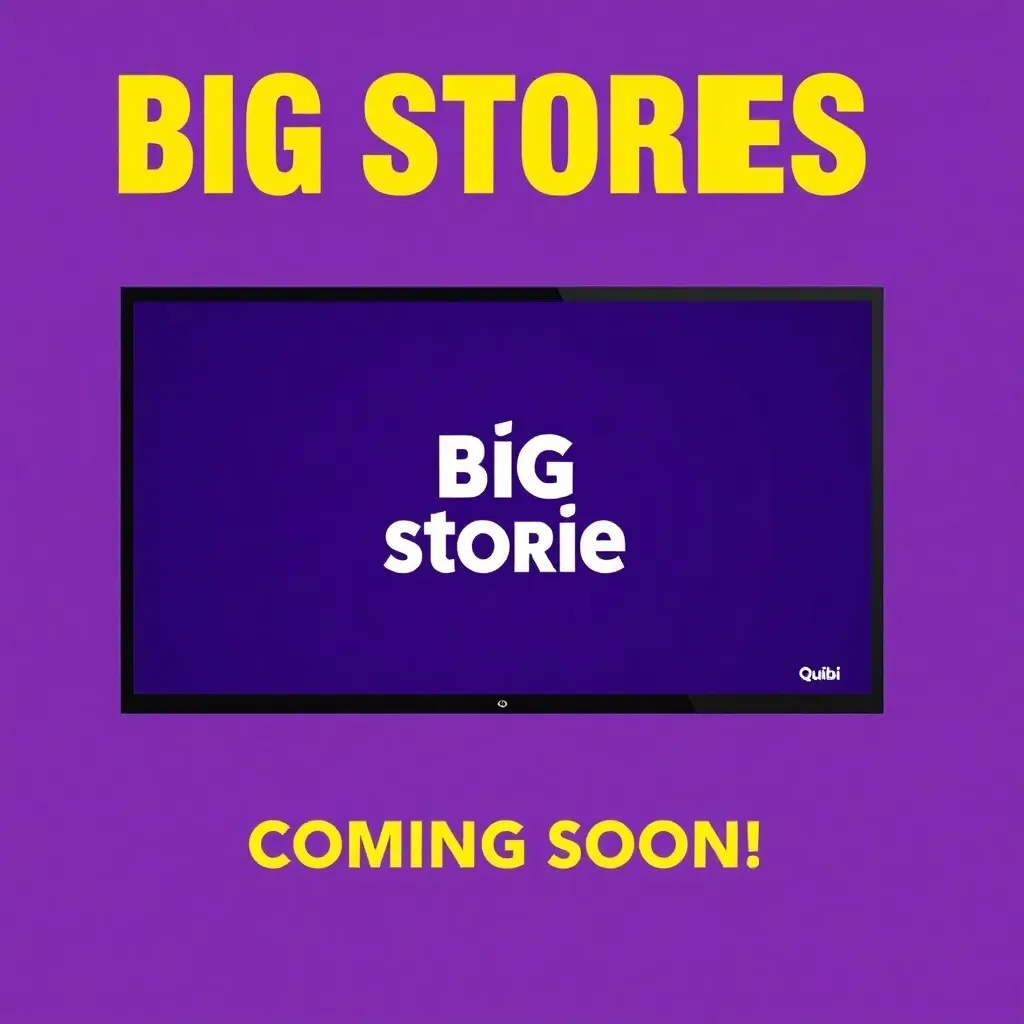Big Stories Big Screen Quibi content coming soon for free on purple background