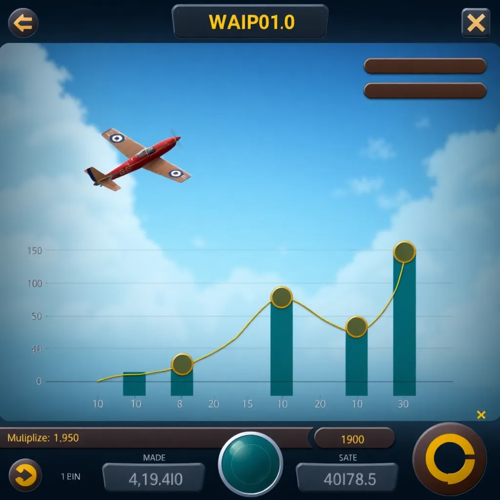 Screenshot of Aviator demo game interface with a plane flying over a graph showing multipliers