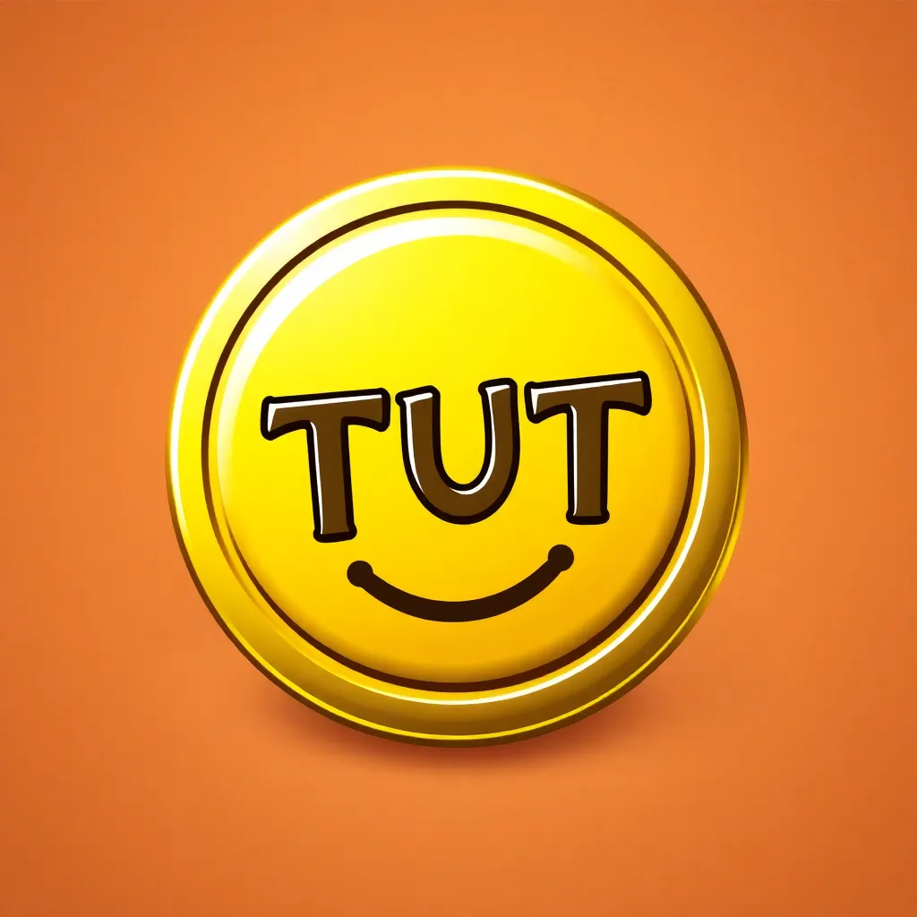 Treasure Fun TUFT token icon with T letter and smiley coin small