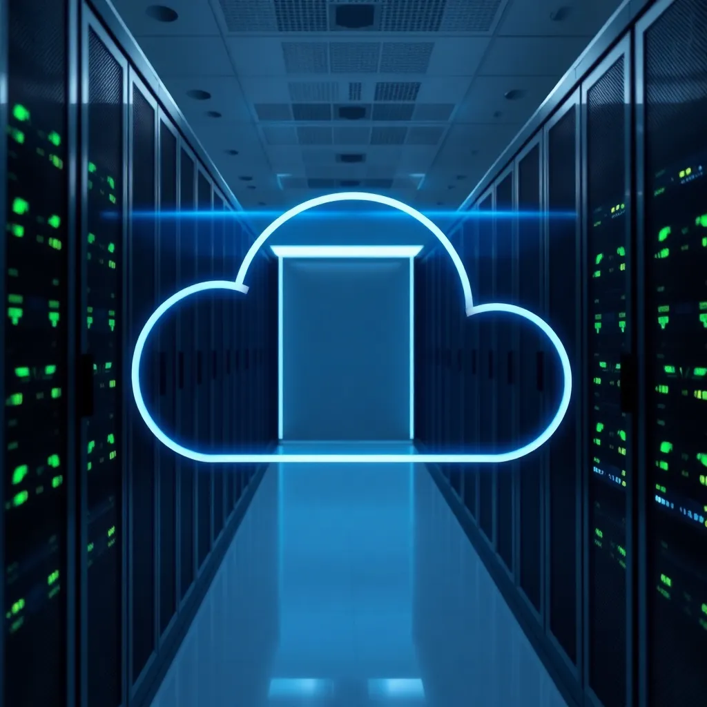 Cloud-based solution with technology and data center background