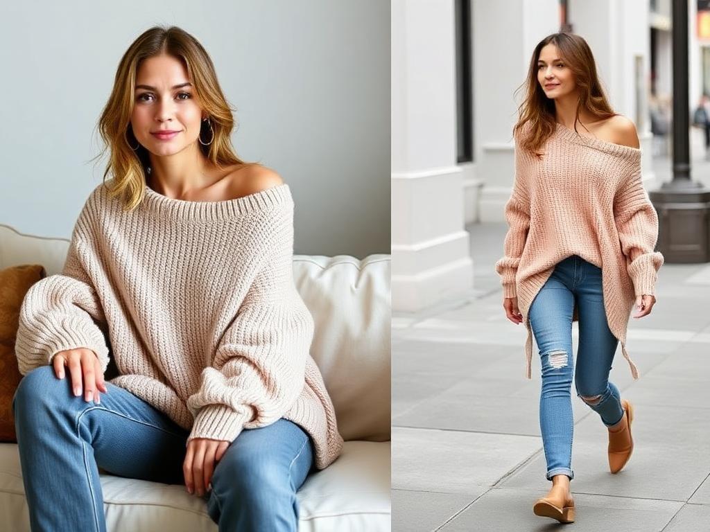 Off the Shoulder Sweater Oversized