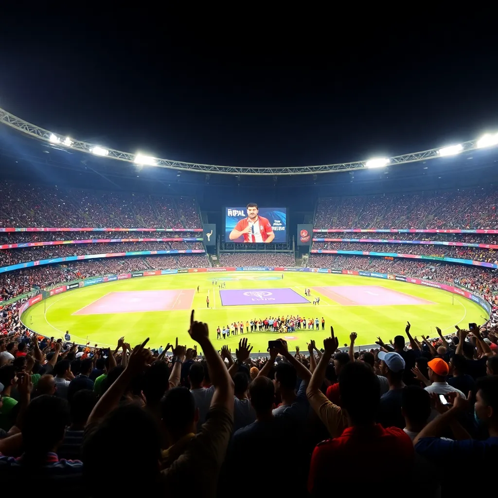 M. Chinnaswamy Stadium in Bengaluru filled with cheering crowd during a day IPL match