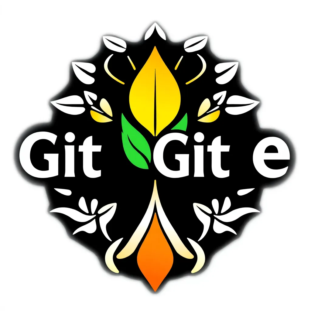 Logo Git berwarna oranye dengan latar belakang transparan