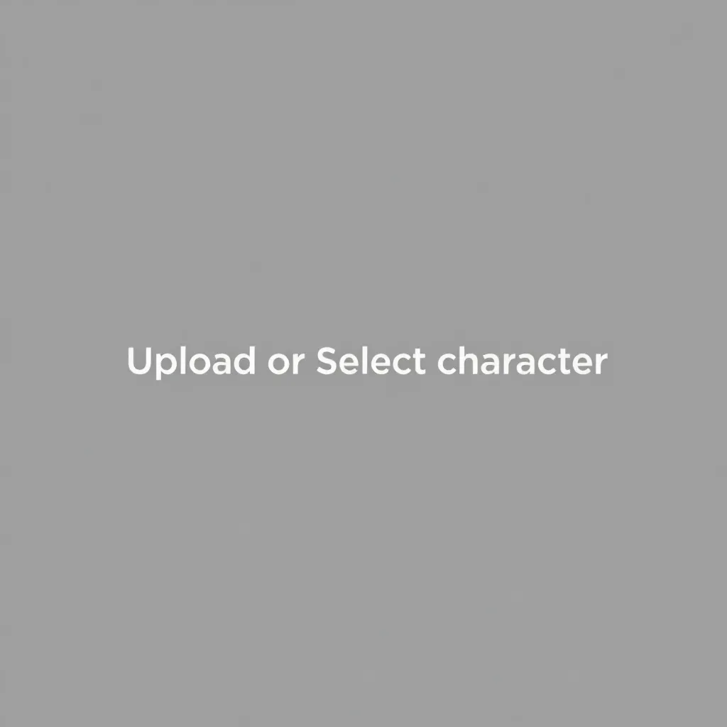 Meme base image placeholder, gray background with text 'Upload or Select Character'