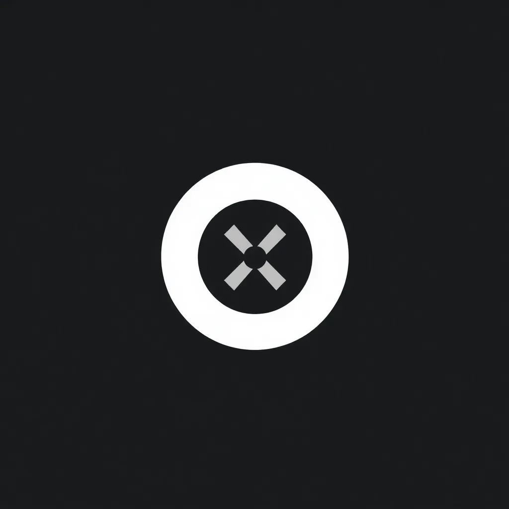 XRP logo circle with dark gray background