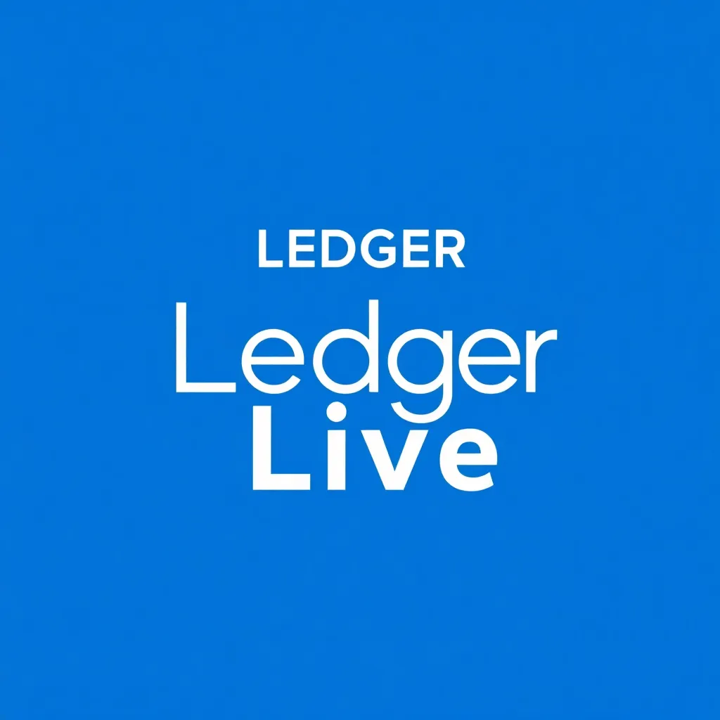 Ledger Live logo in white on blue background