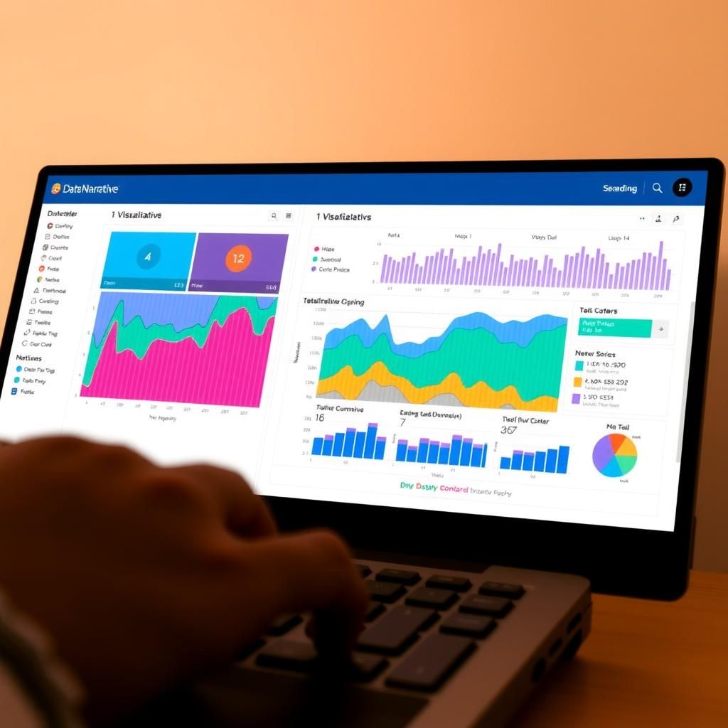 DataNarrative Pro interface with data visualization automation