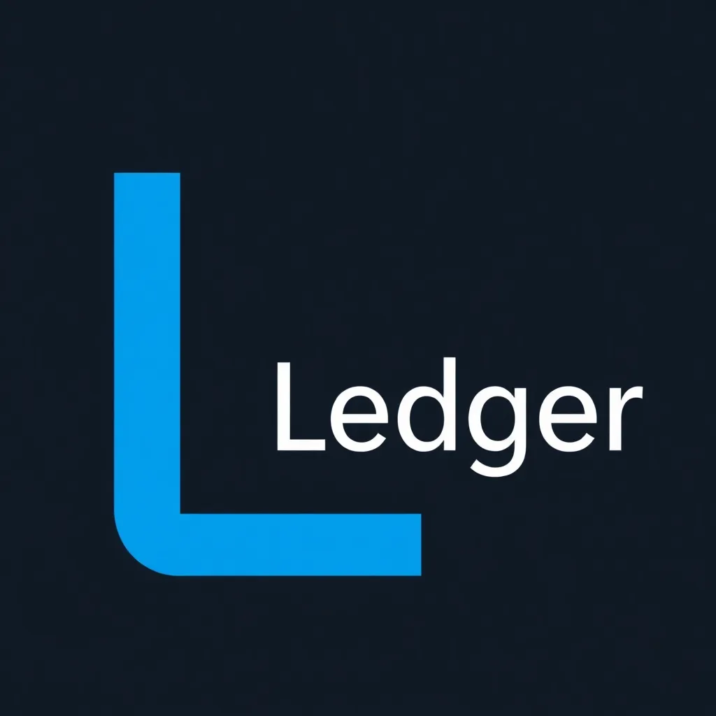 Ledger logo, stylized letter L in blue and white
