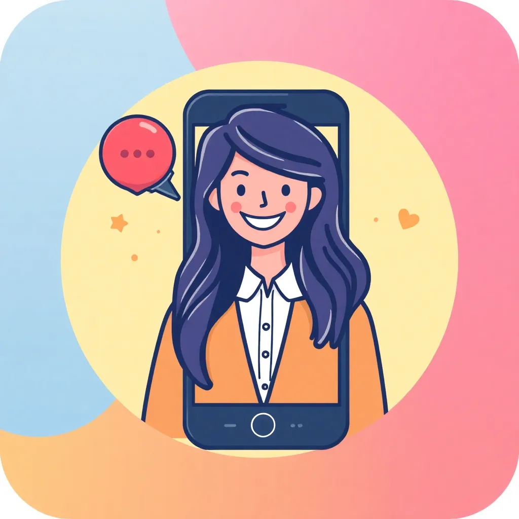 Happy client on phone icon