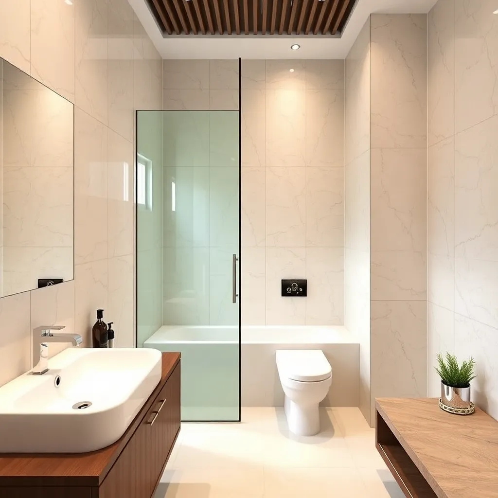 Image showing Latest Bathroom Interior Designs in Hyderabad with modern bathroom and sink