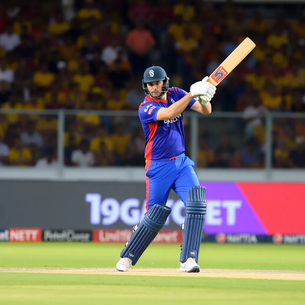 Liam Livingstone playing an aggressive cricket shot during IPL 2025 Qualifier 1 match at Narendra Modi Stadium
