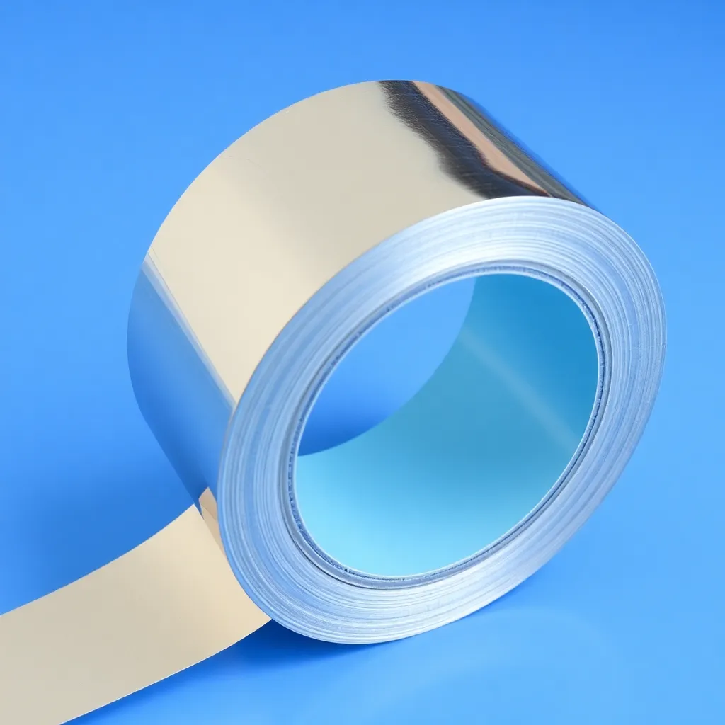 Aluminium tape, shiny metallic adhesive tape used for insulation and sealing
