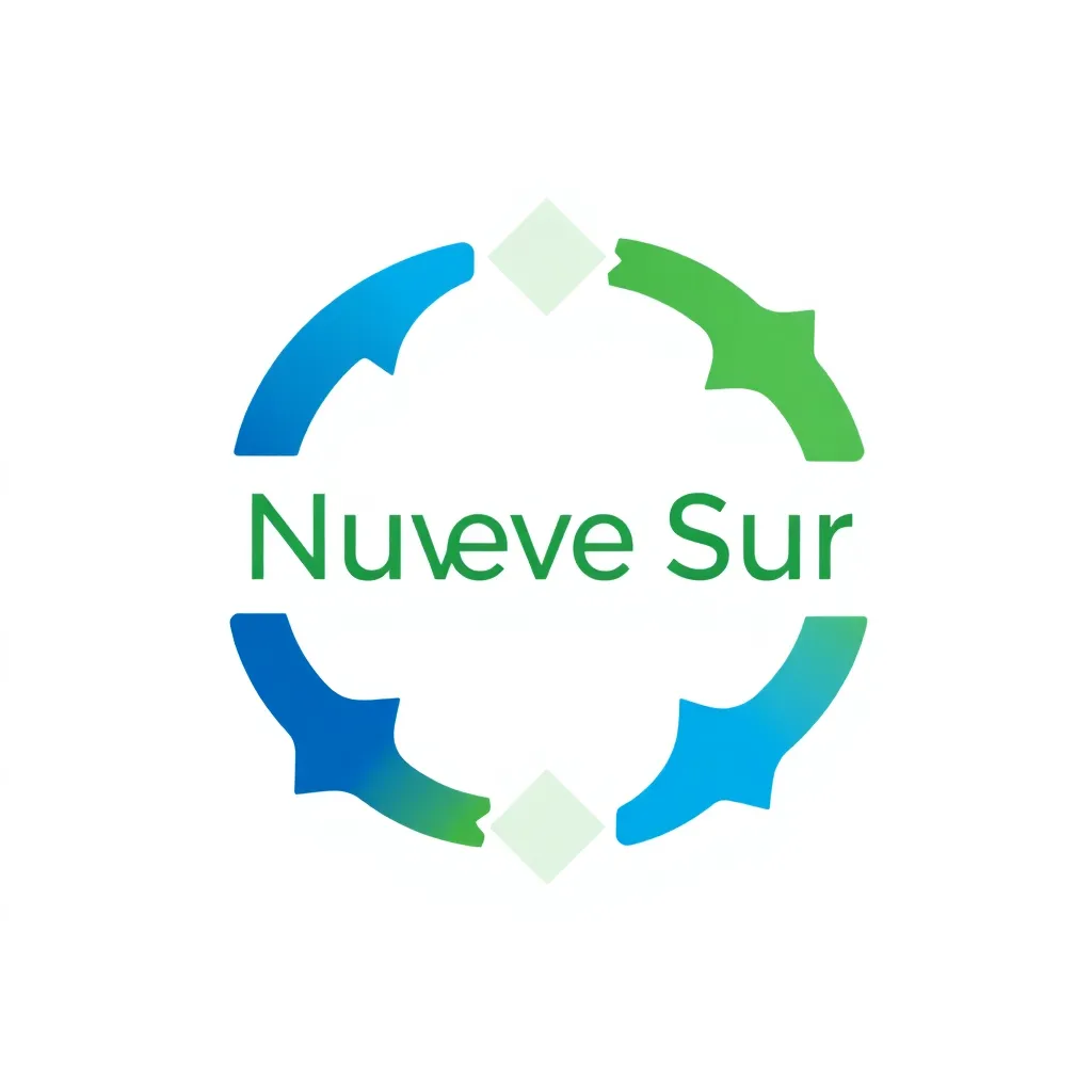 Logo de la empresa Nuevo Sur, flechas estilizadas en rojo y blanco formando un círculo que representa transporte y logística