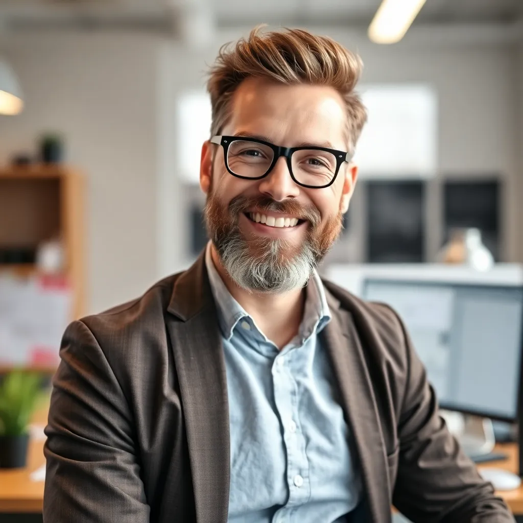Man with beard smiling