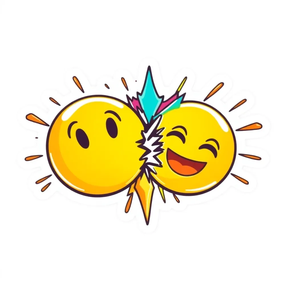 Collision emoji sticker, explosion with bright colors