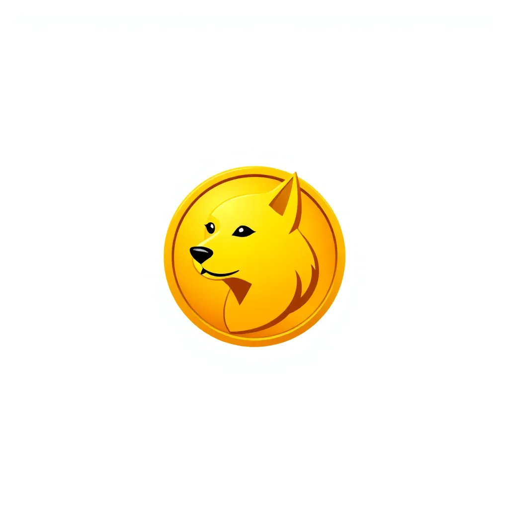 Dogecoin logo gold circle
