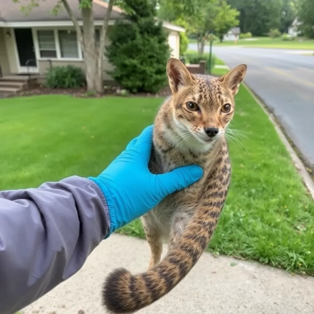 Wildlife Control: image showing humane wildlife removal from residential area